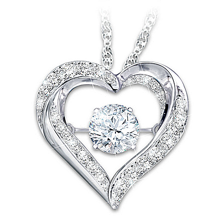 Always In My Heart Granddaughter Heart-Shaped Topaz Pendant Necklace