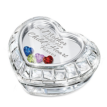 A Mother Holds Her Child's Heart Forever Personalized Music Box With Swarovski Crystal Birthstones