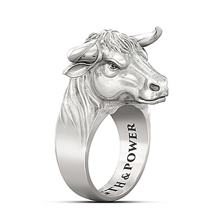 Strong As A Bull Mens Stainless Steel Ring