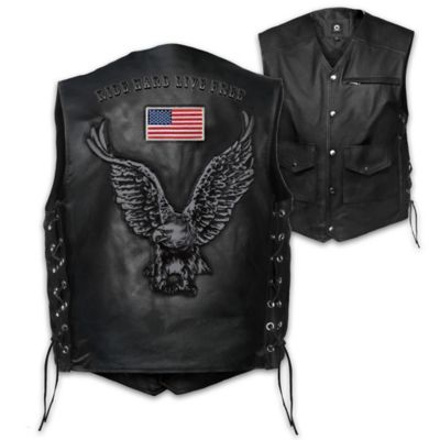 Open Road Mens Leather Motorcycle Vest