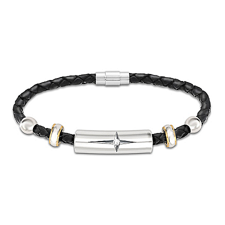 Protection And Strength For My Daughter Diamond Leather Bracelet