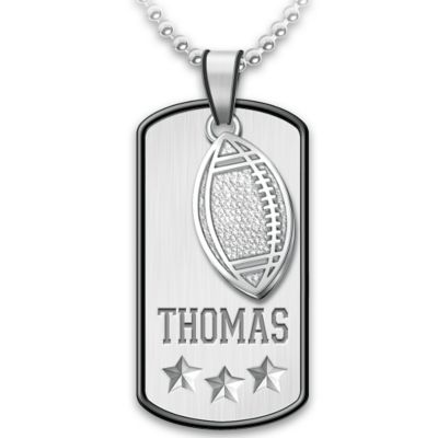 Sports Star Personalized Stainless Steel Grandson Pendant Necklace