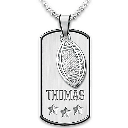 Sports Star Personalized Stainless Steel Grandson Pendant Necklace
