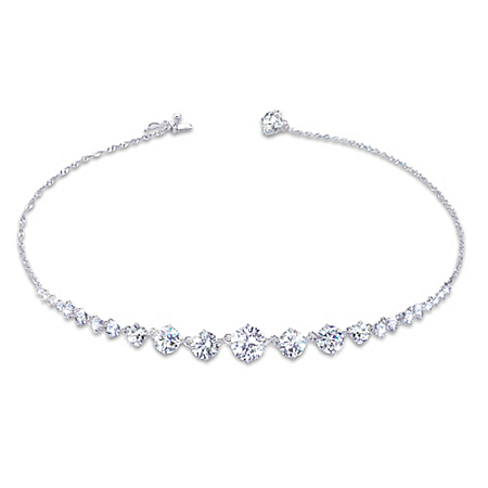 Royal Cascade Sterling Silver Diamonesk Necklace