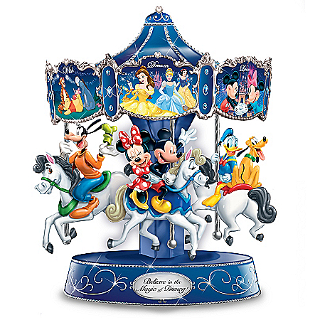 Disney's Believe In The Magic Hand-Painted Musical Carousel