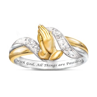 Faith's Embrace Praying Hands Diamond Ring