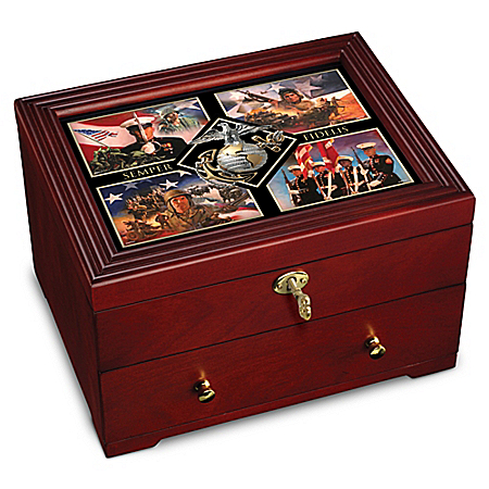 Always Faithful: USMC Wooden Keepsake Box