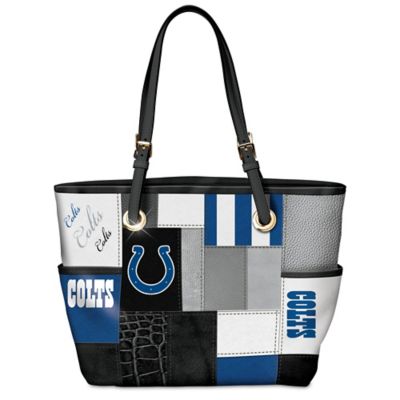 For The Love Of The Game NFL Indianapolis Colts Patchwork Tote Bag
