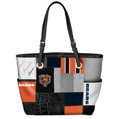 For The Love Of The Game NFL Chicago Bears Patchwork Tote Bag