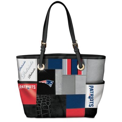 For The Love Of The Game NFL New England Patriots Patchwork Tote Bag