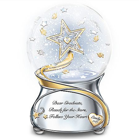 Dear Graduate, Reach For The Stars Personalized Musical Glitter Globe