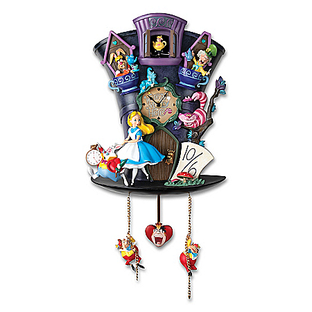 Disney Alice In Wonderland Mad Hatter Cuckoo Clock