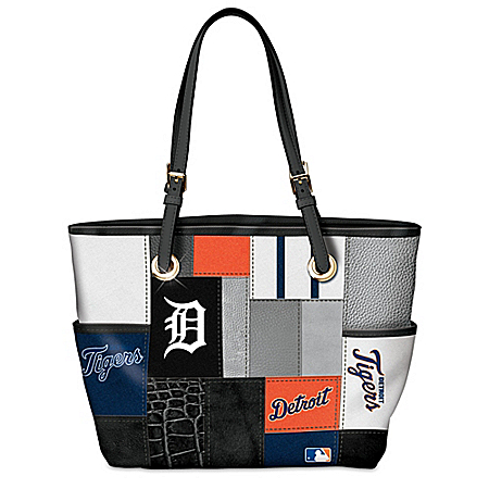 Detroit Tigers MLB Patchwork Tote Bag With Team Logos