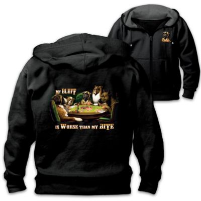 Place Your Bets Dogs Playing Poker Mens Hoodie