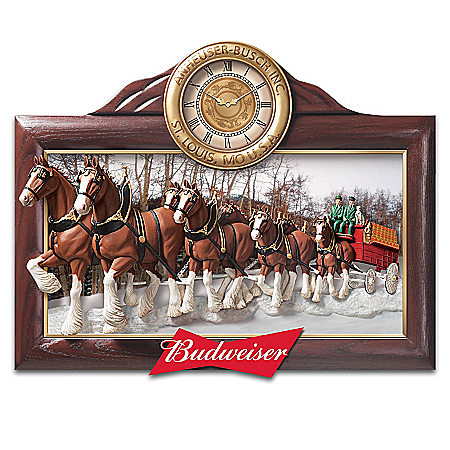Timeless Tradition Budweiser Clydesdales Wall Clock