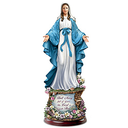 Thomas Kinkade Hail Mary, Full Of Grace Handcrafted Illuminated Sculpture