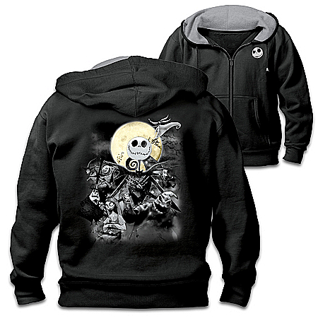 Disney Tim Burtons The Nightmare Before Christmas Mens Easy-Care & Cotton & Knit Blend Hoodie