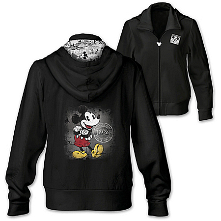Hot Off The Press Disney Mickey Mouse Womens Cotton Blend Hoodie