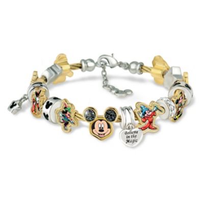 Disney Mickey Mouse's Greatest Moments Womens Cable Charm Bracelet