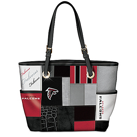 For The Love Of The Game NFL Atlanta Falcons Patchwork Tote Bag