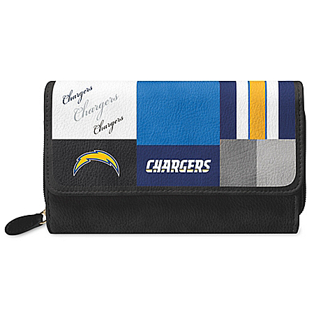 For The Love Of The Game Los Angeles Chargers Faux Leather Patchwork Wallet