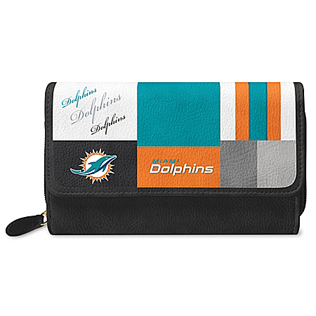 For The Love Of The Game NFL Miami Dolphins Patchwork Wallet