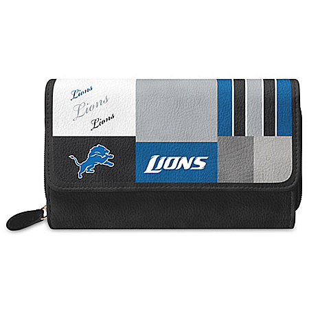 For The Love Of The Game NFL Detroit Lions Patchwork Wallet