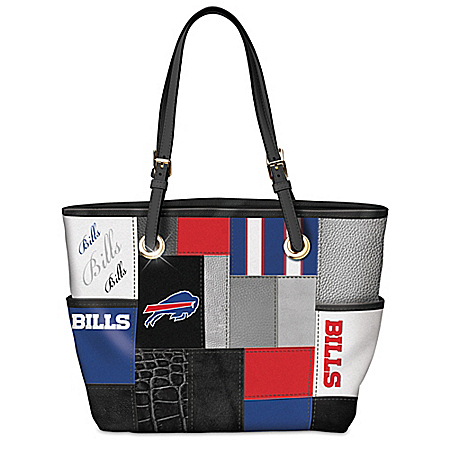 For The Love Of The Game NFL Buffalo Bills Patchwork Tote Bag
