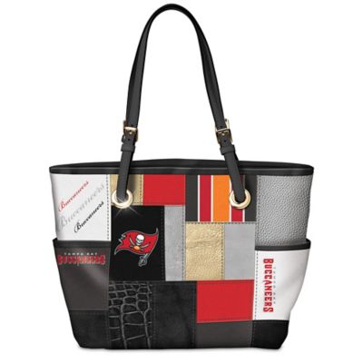 For The Love Of The Game NFL Tampa Bay Buccaneers Patchwork Tote Bag