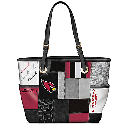 For The Love Of The Game NFL Arizona Cardinals Patchwork Tote Bag