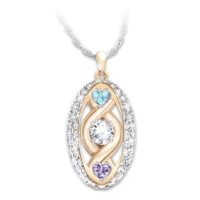 Love Is Forever Personalized Crystal Pendant Necklace