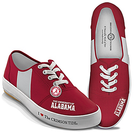 I Love The Alabama Crimson Tide Womens Canvas Shoes