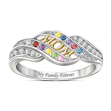 Mom's Blessings Personalized Birthstone Ring