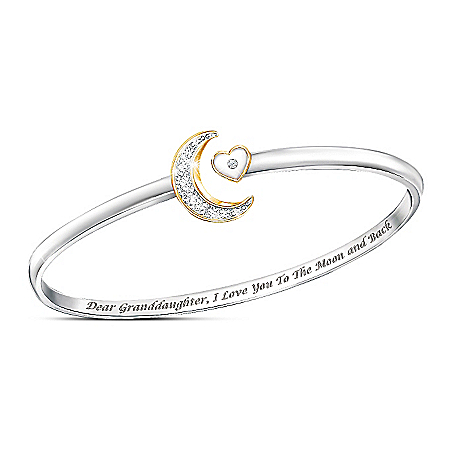 I Love You To The Moon And Back Granddaughter Bangle Bracelet