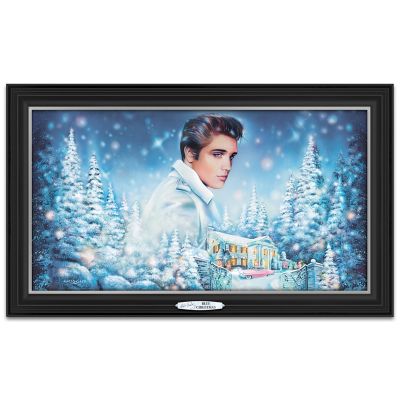 Elvis Presley Blue Christmas Illuminated Wall Decor