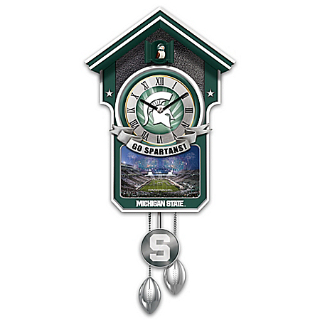 Michigan State Spartans College Football Cuckoo Clock