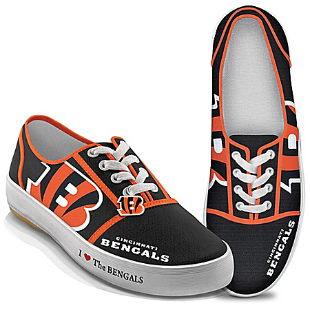 I Love The Cincinnati Bengals Womens Canvas Shoes