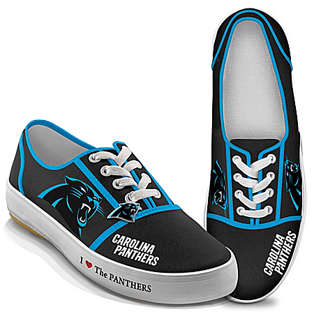 I Love The Carolina Panthers Womens Canvas Shoes