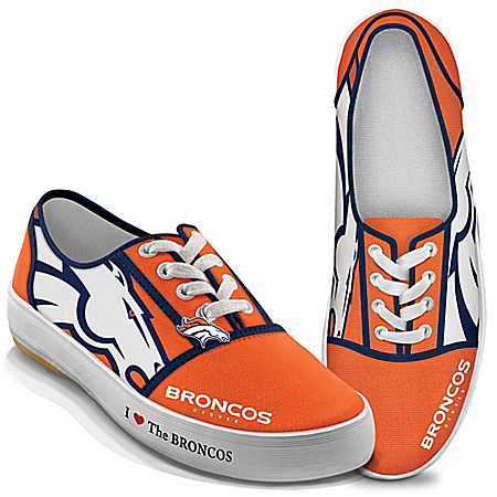 I Love The Denver Broncos Womens Canvas Shoes