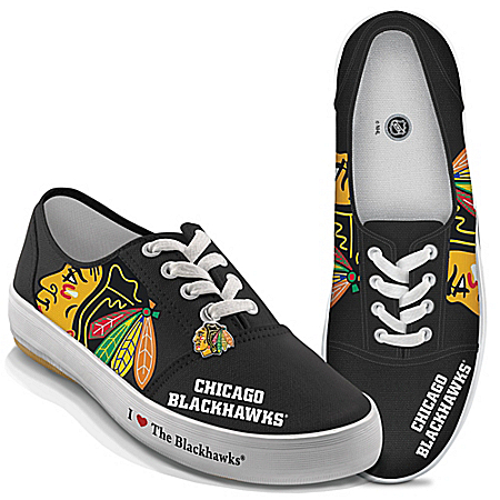 I Love The Chicago Blackhawks® Womens Canvas Shoes