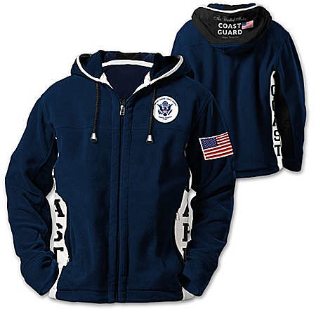 Coast Guard Pride Hooded Fleece Mens Jacket