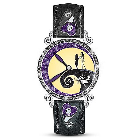 Disney Tim Burtons Nightmare Before Christmas Midnight Magic Glow-In-The-Dark Womens Watch