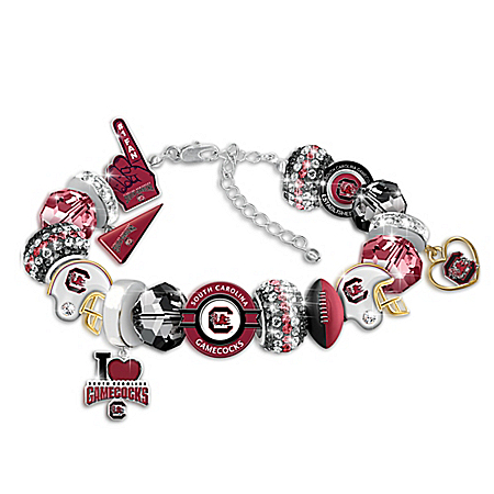 South Carolina Gamecocks Fashionable Fan Womens Charm Bracelet
