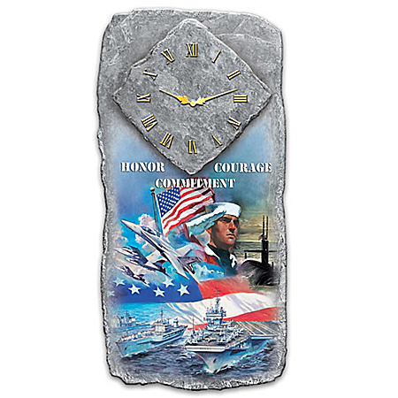 U.S. Navy Honor, Courage and Commitment Wall Clock