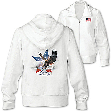 America The Beautiful Patriotic Womens Hoodie