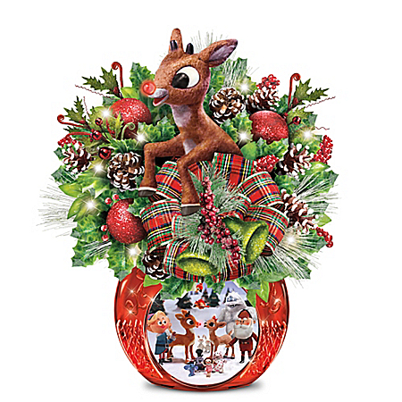 Always In Bloom Rudolph The Red-Nosed Reindeer Illuminated Table Centerpiece