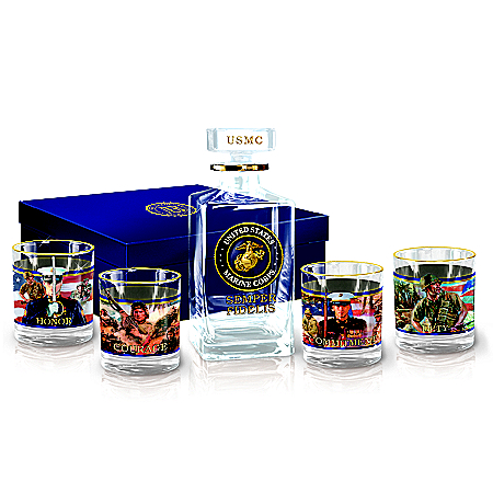 USMC Semper Fidelis Decanter Set