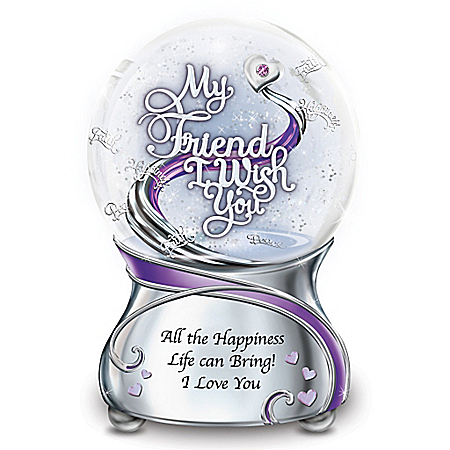 My Friend, I Wish You Swarovski Crystal Glitter Globe