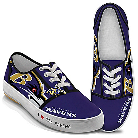 I Love The Baltimore Ravens Womens Canvas Shoes