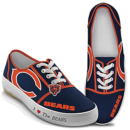 I Love The Chicago Bears Womens Canvas Shoes